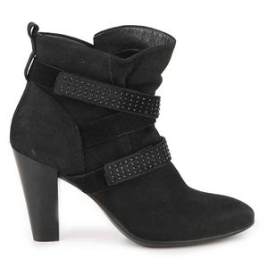 Black Ecco booties.